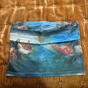 Fine art inspired strapless top